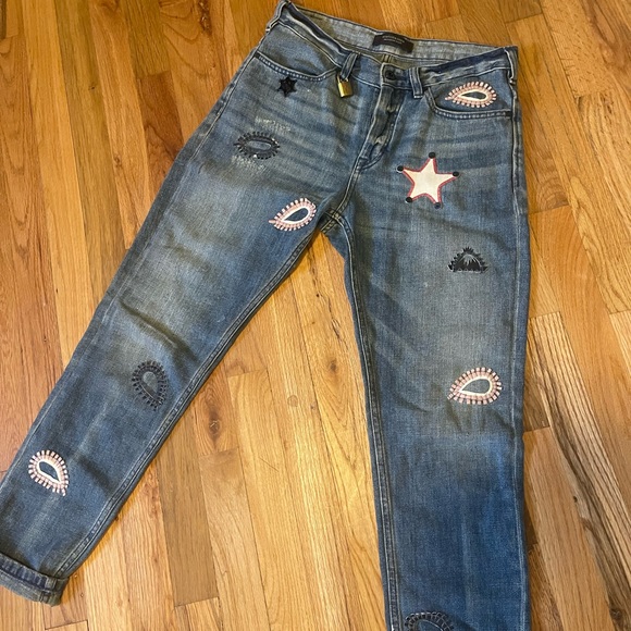 Scotch & Soda Boyfriend Patch Jeans- Size 26 - Picture 8 of 10